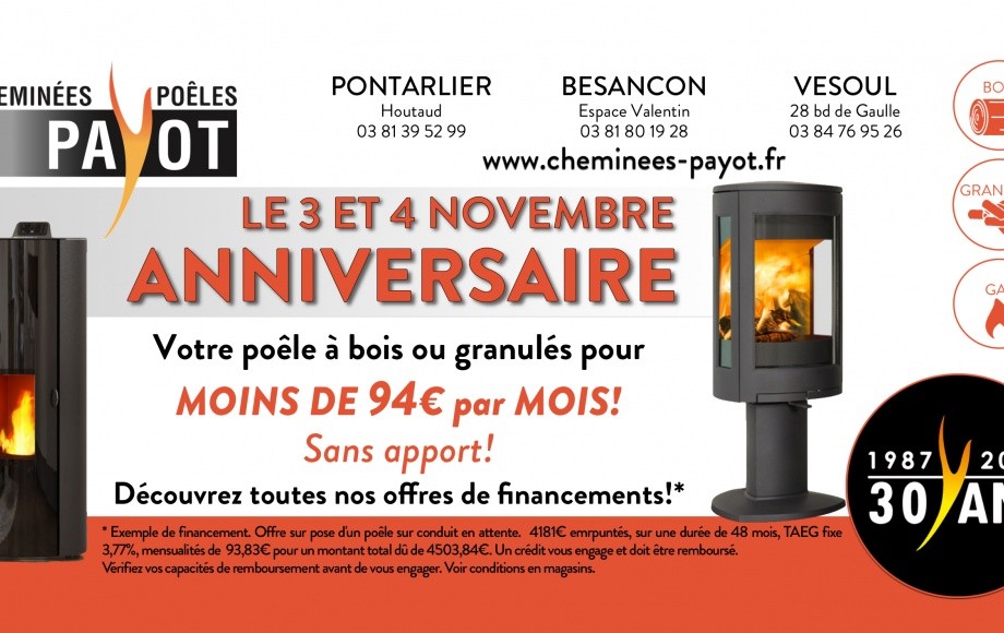 l'ANNIVERSAIRE des Cheminées PAYOT!